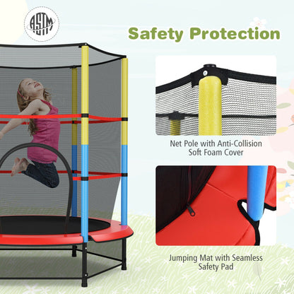 55-Inch Kids Trampoline Recreational with Safety Enclosure Net