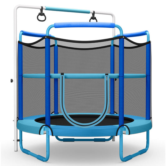 5 Feet Kids 3-in-1 Game Trampoline with Enclosure Net Spring Pad