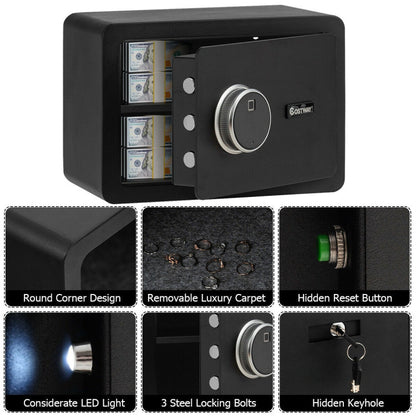 2-Layer Security Safe Deposit Box with Inner LED Light