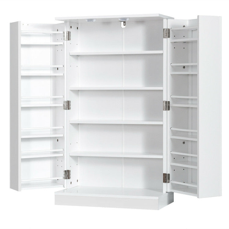 17-Tier Kitchen Pantry Cabinet with 2 Doors and 6 Adjustable Shelves