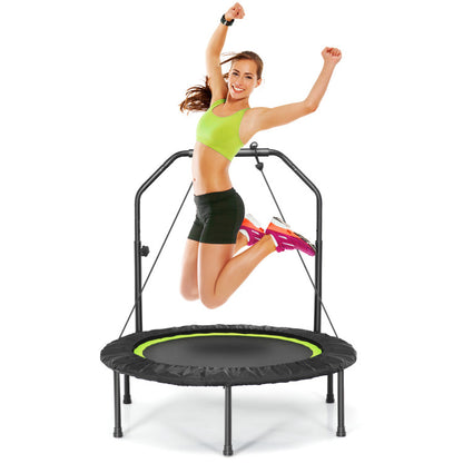 40-Inch Foldable Fitness Rebounder with Resistance Bands