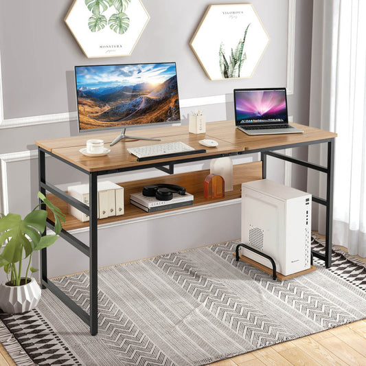 55-Inch Computer Desk with Tiltable Desktop