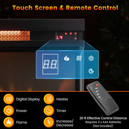 23-inch 3-Sided Electric Fireplace Insert with Remote Control