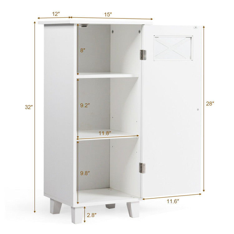 Free Standing Bathroom Cabinet Storage Side Table Organizer