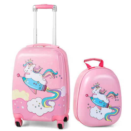 2 Piece 18-Inch Kids Luggage Set with 12-Inch Backpack