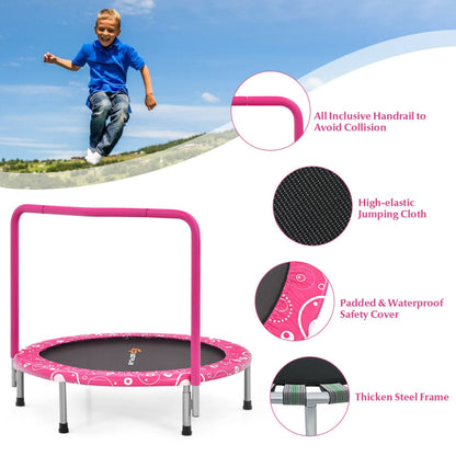 36-Inch Kids Trampoline Mini Rebounder with Full Covered Handrail