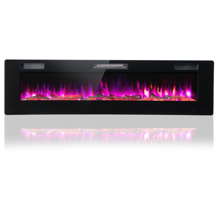 60-Inch Ultra-Thin Electric Fireplace with Remote Control and Timer Function