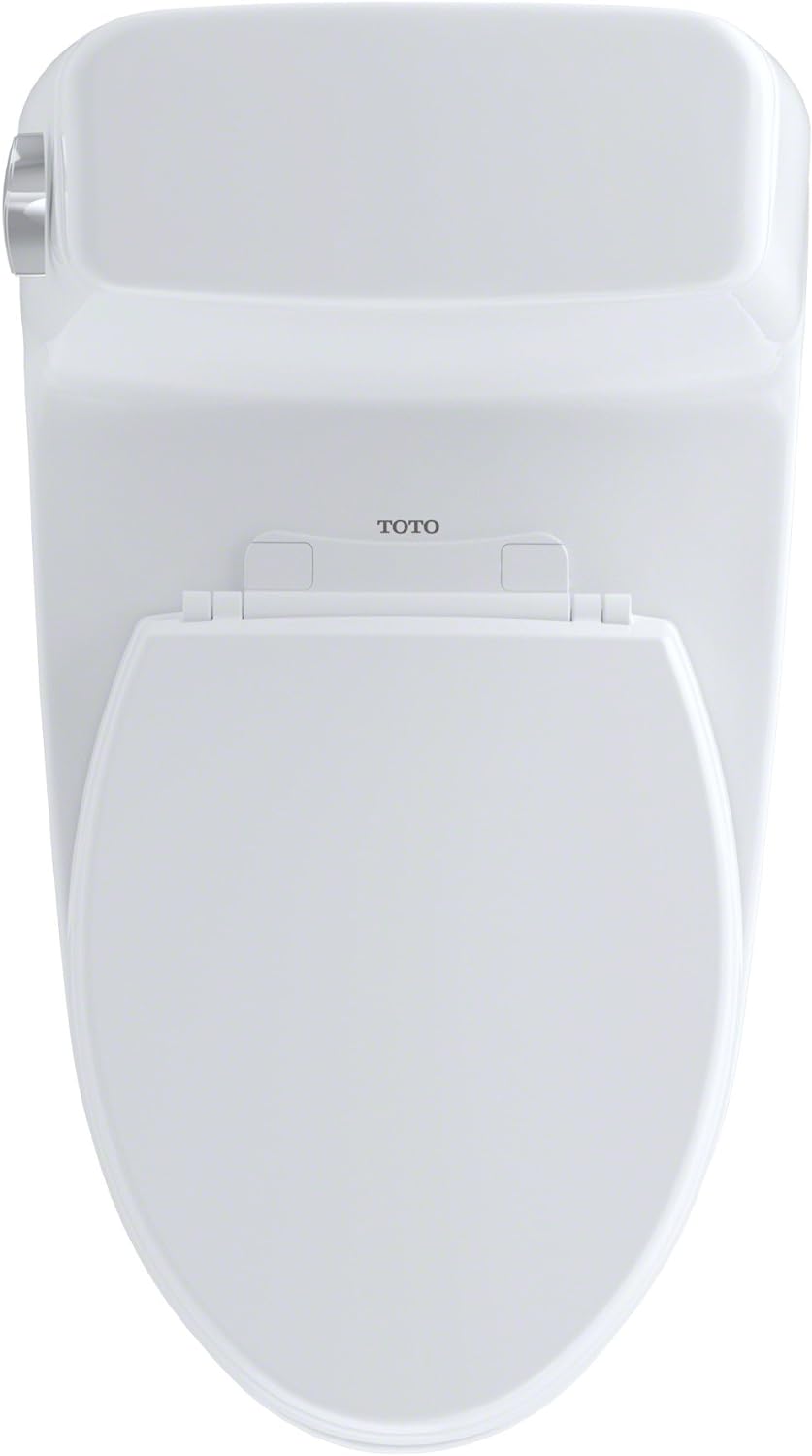 TOTO Toilet - 1.6 gpf, G-Max, Floor Mount, Elongated, Cotton White, With SoftClose Seat, Eco Ultramax, One Piece, 16-5/8"W 28-1/8" Depth