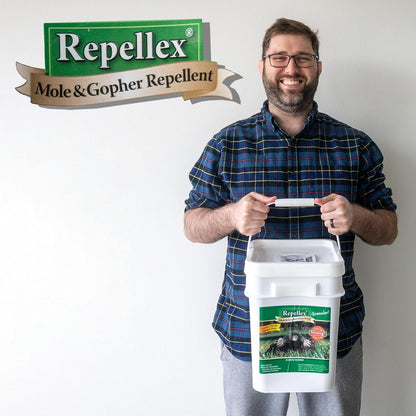 Repellex Mole and Gopher Repellent - Made with Castor Oil, Cinnamon, Garlic, White Pepper, Granules- 24 lb