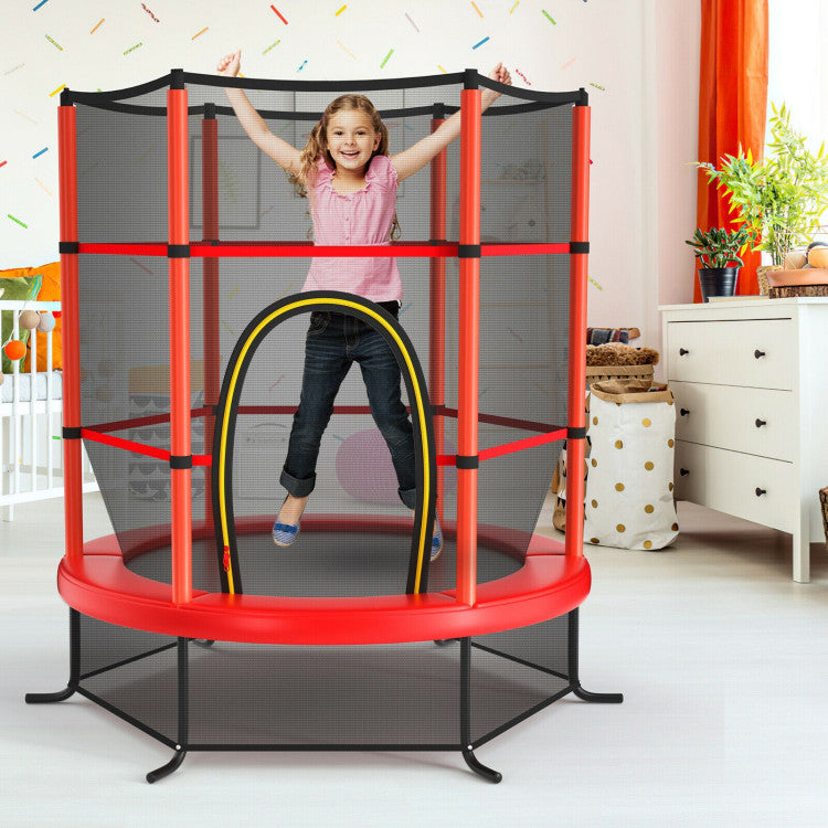 55-Inch Kids Recreational Trampoline with Enclosure Net