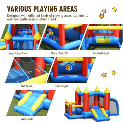 Kids Inflatable Slide Jumping Castle Bounce House with 740W Blower