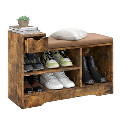 Entryway Storage Shoe Bench with 1 Storage Drawer and 3 Open Compartments