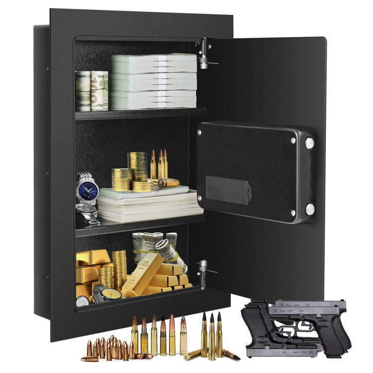 Digital Flat Recessed Wall Safe Security Lock Gun Cash Box