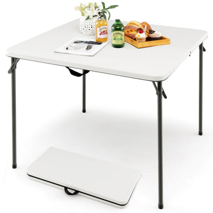 Folding Camping Table with All-Weather HDPE Tabletop and Rustproof Steel Frame