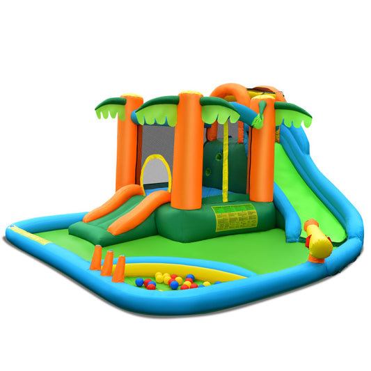 7-in-1 Inflatable Water Slide Park with 780w Blower