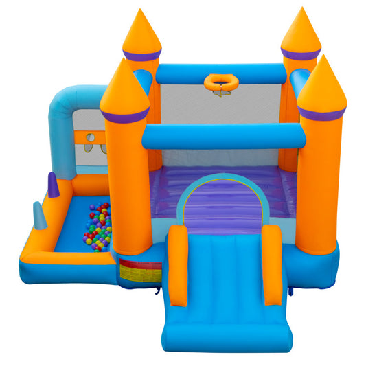 5-in-1 Inflatable Bounce Castle with Ocean Balls and 735W Blower