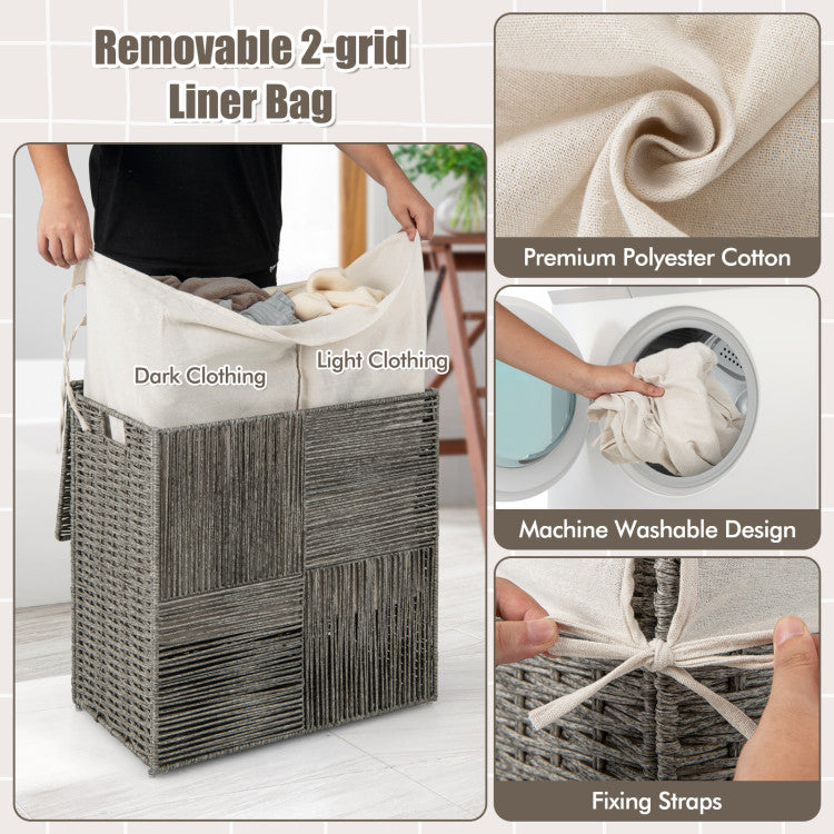29-Gallon Laundry Hamper with Convenient Handles and Removable Liner Bag