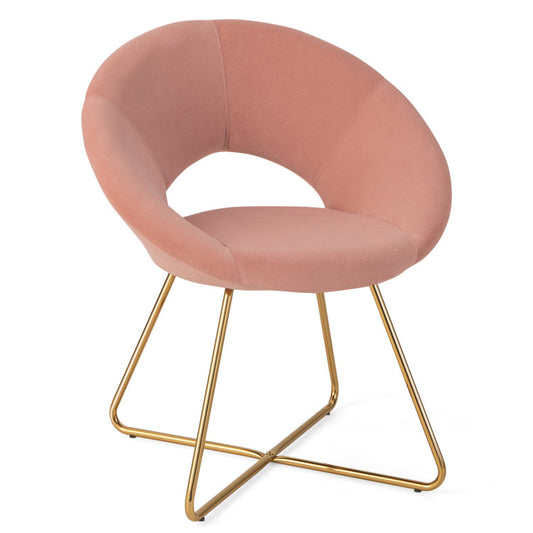 Modern Velvet Accent Chair Vanity Chair with Metal Legs