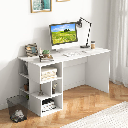 Modern Computer Desk with 3-Tier Storage Shelves