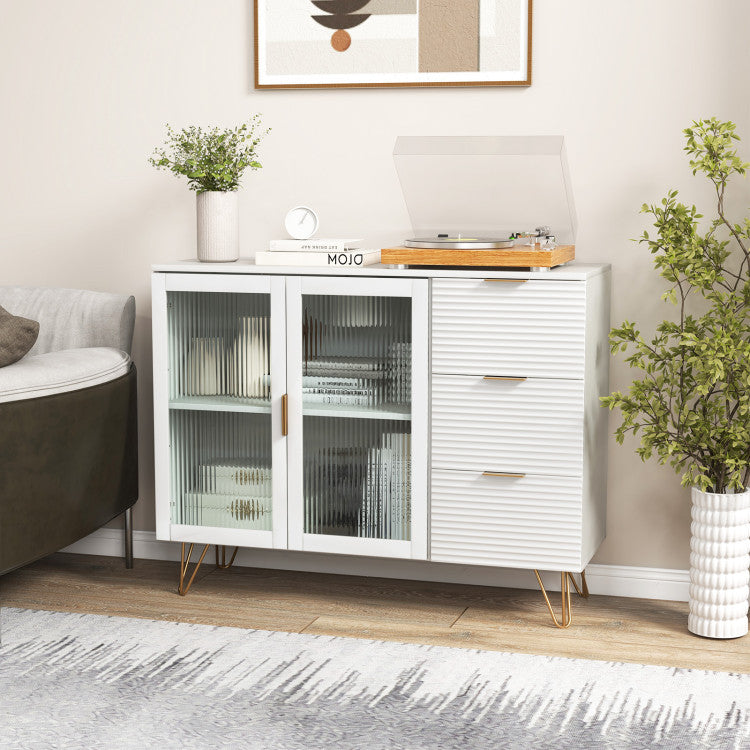 Modern Sideboard Buffet Cabinet with 2 Doors and 3 Drawers for the Living Room and Dining Room