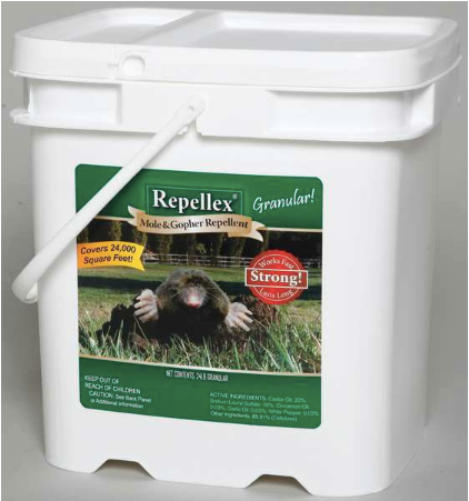 Repellex Mole and Gopher Repellent - Made with Castor Oil, Cinnamon, Garlic, White Pepper, Granules- 24 lb