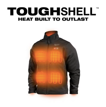 Milwaukee Tool Heated Jacket Kit - M12 Heated TOUGHSHELL Jacket Kit, Black, Advanced Heat Technology with Adjustable Waist, For Men, X-Large