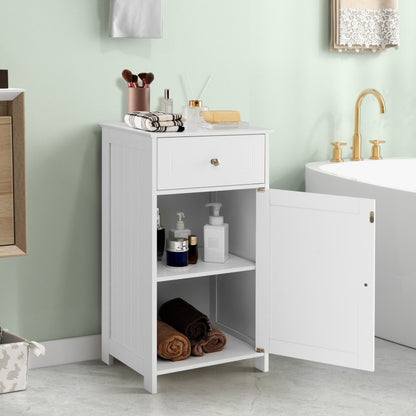 Single-Door Bathroom Cabinet with Adjustable Shelf and Drawer