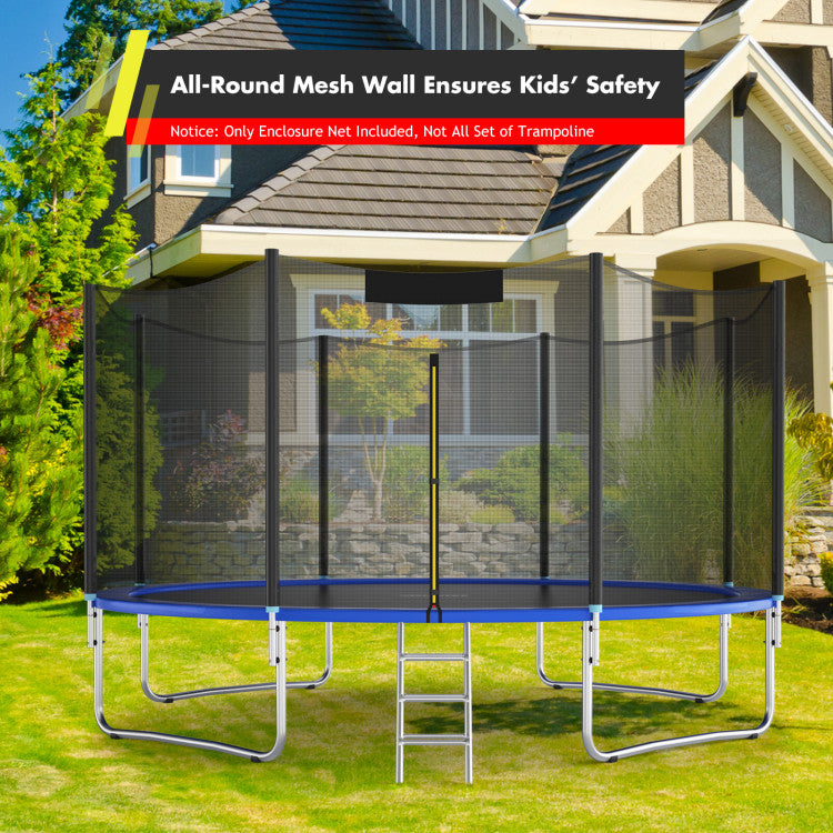 Trampoline Replacement Protection Enclosure Net with Zipper