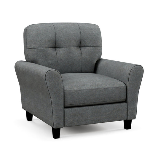 Modern Upholstered Accent Chair with Rubber Wood Legs