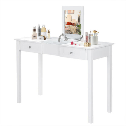 Modern Vanity Dressing Table with 1 Flip-Top Mirror and 2 Drawers