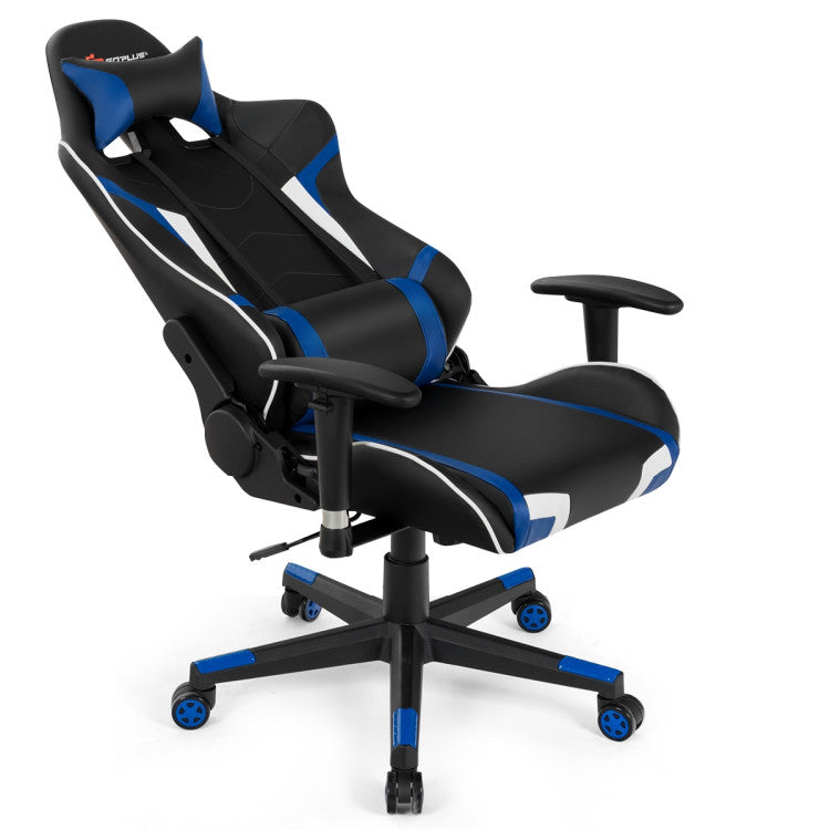 Reclining Swivel Massage Gaming Chair with Lumbar Support