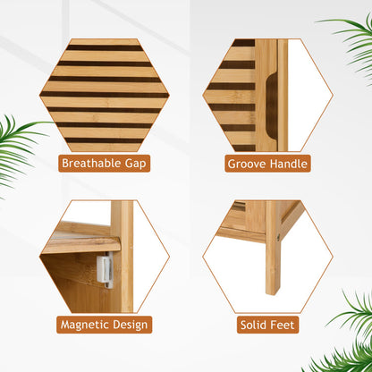 Bamboo Bathroom Storage Floor Cabinet