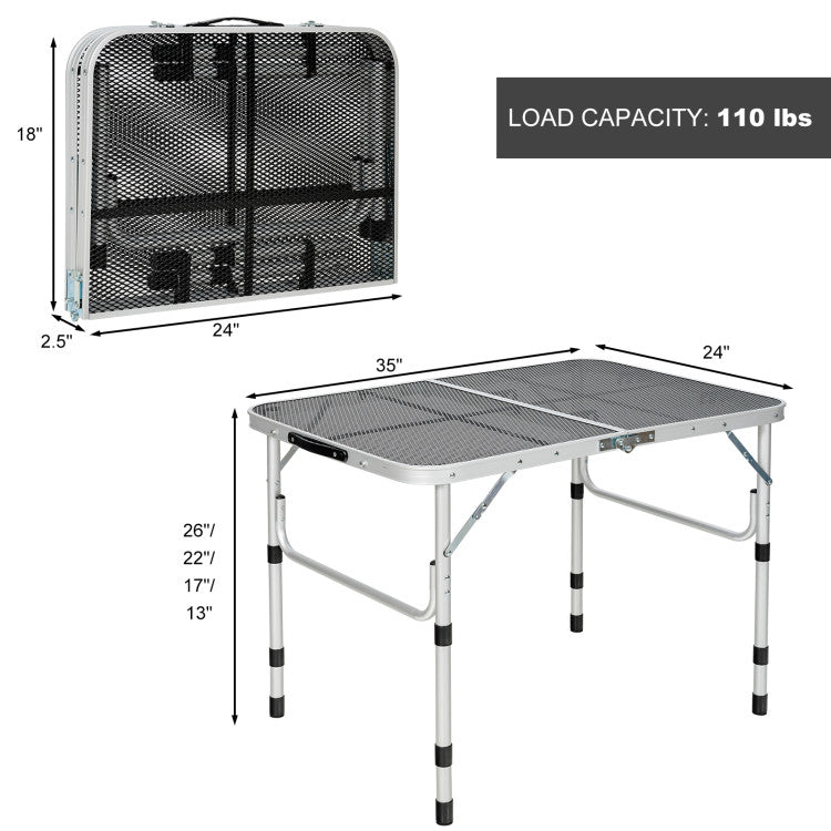 Aluminum Grill Table with Iron Mesh Top