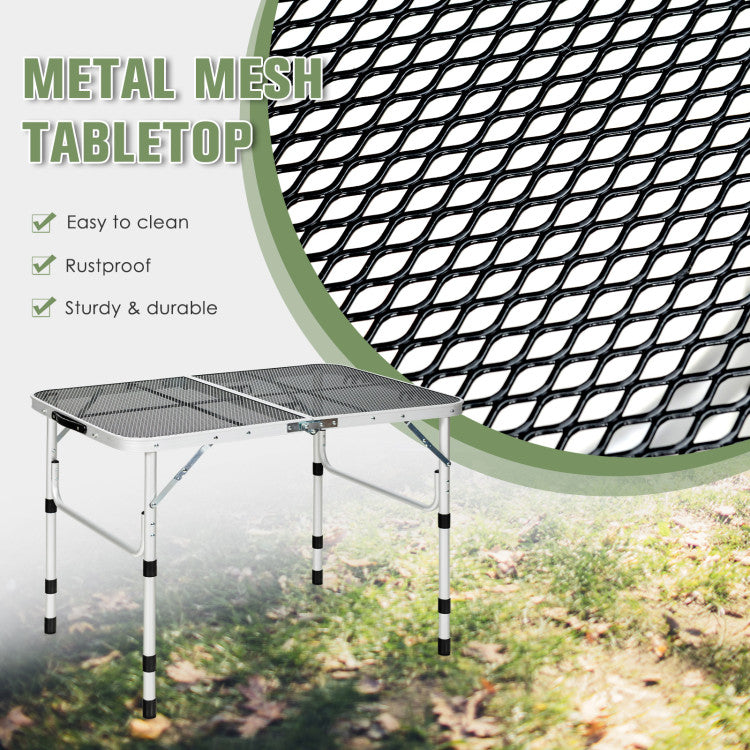 Aluminum Grill Table with Iron Mesh Top