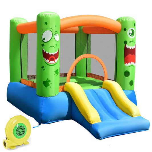 Inflatable Bounce House Kids Playhouse with Slider