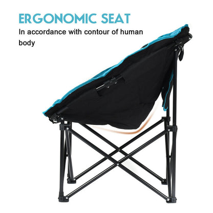 Moon Saucer Steel Camping Chair with Folding Padded Seat
