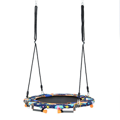 Convertible Swing and Trampoline Set with Upholstered Handrail