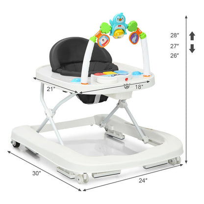 2-in-1 Foldable Baby Walker with Adjustable Height