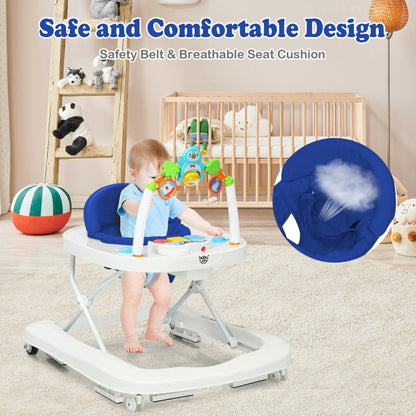 2-in-1 Foldable Baby Walker with Adjustable Height