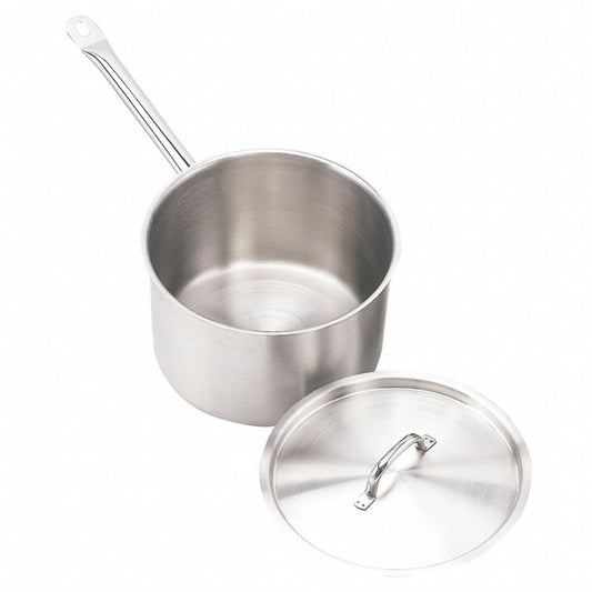 Sauce Pan w/Cover, 5 qt, 9-1/2 In., SS