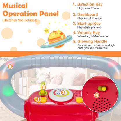 2-in-1 Sit-to-Stand Baby Walker with Music and Light