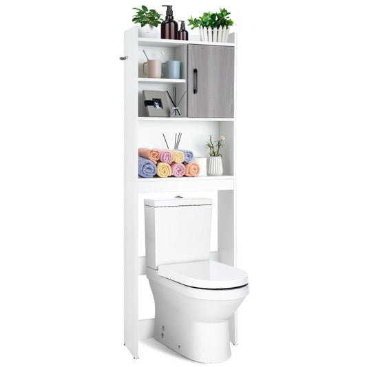 4-Tier Space-saving Toilet Storage Cabinet with Open Shelves