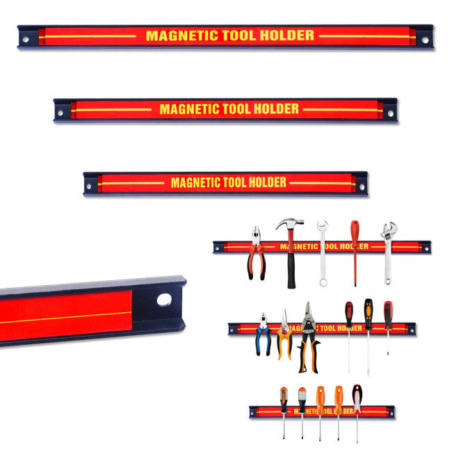 3 Pcs 8/12/18 Inch Magnetic Tool Holder Bar Organizer Storage Rack Knife Wrench