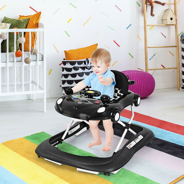 2-in-1 Foldable Baby Walker with Music Player and Lights