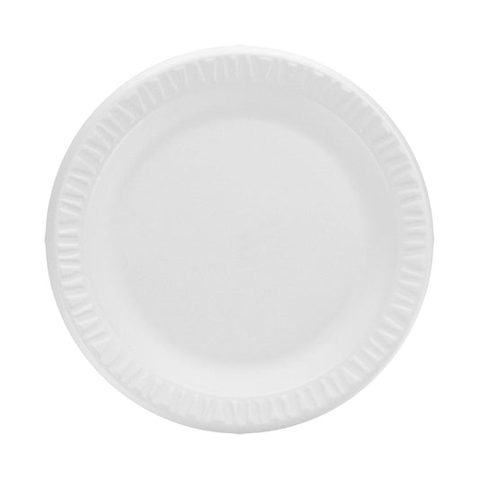 Foam, Plate, Round, 9", White, PK500