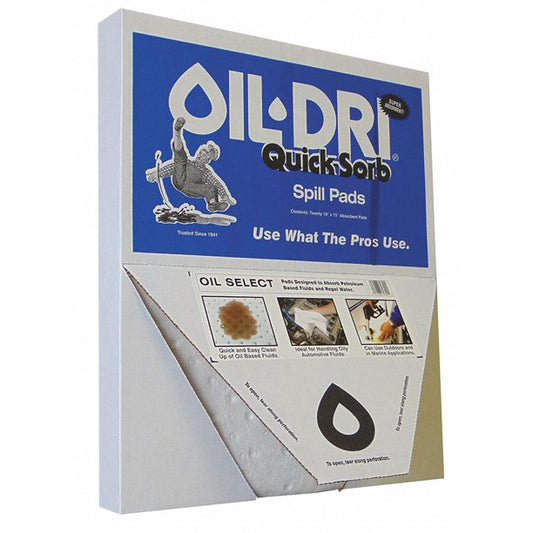 🔥 Oil-Dri Absorb Pad,Oil-Based Liquids,White,PK20 L7032