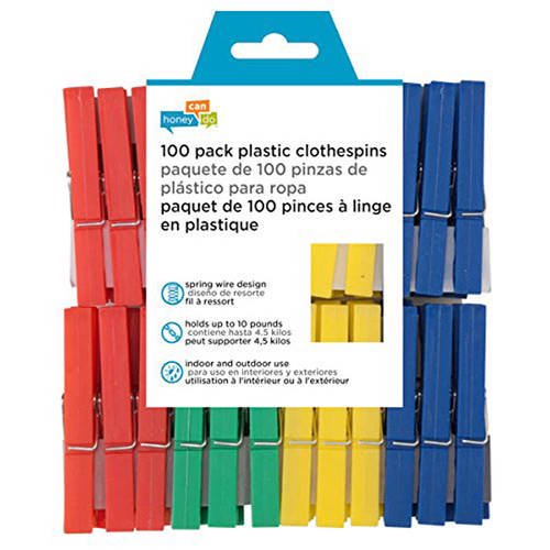 🔥 Honey Can Do Colored Plastic Clothespins, 100-Pack