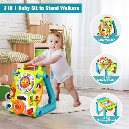 3-in-1 Kids Activity: Sit-to-Stand Musical Learning Walker