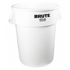 Rubbermaid White Gallon Brute Heavy-Duty Round Container without Lid