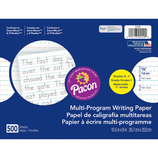 🔥 Pacon Multi-Program Handwriting Paper, 10-1/2 x 8 Inches, Pack of 500